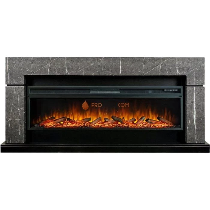 Каминокомплект Royal Flame Lindos 60 SFT - Серый мрамор с очагом Vision 60 LOG LED