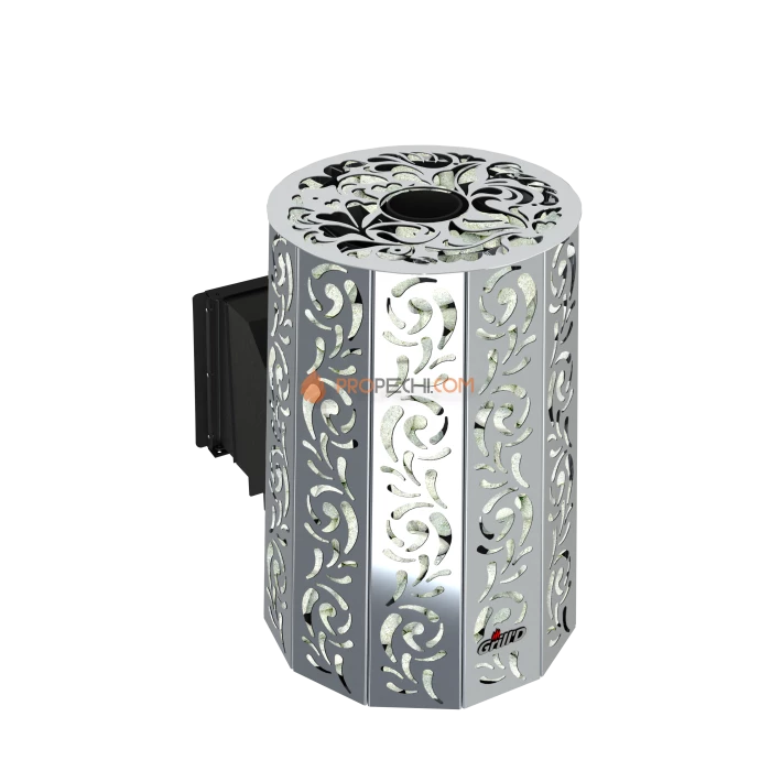 Дровяная печь для бани Grill’D Violet Steel Long Window Max (Камень колотый 100 кг)