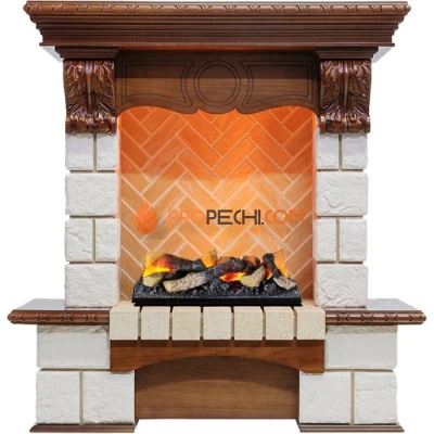 Каминокомплект Dimplex Pierre Luxe - Дуб / Шампань (Высота 975мм) с очагом Cassette 400 LNH-INT (с дровами)