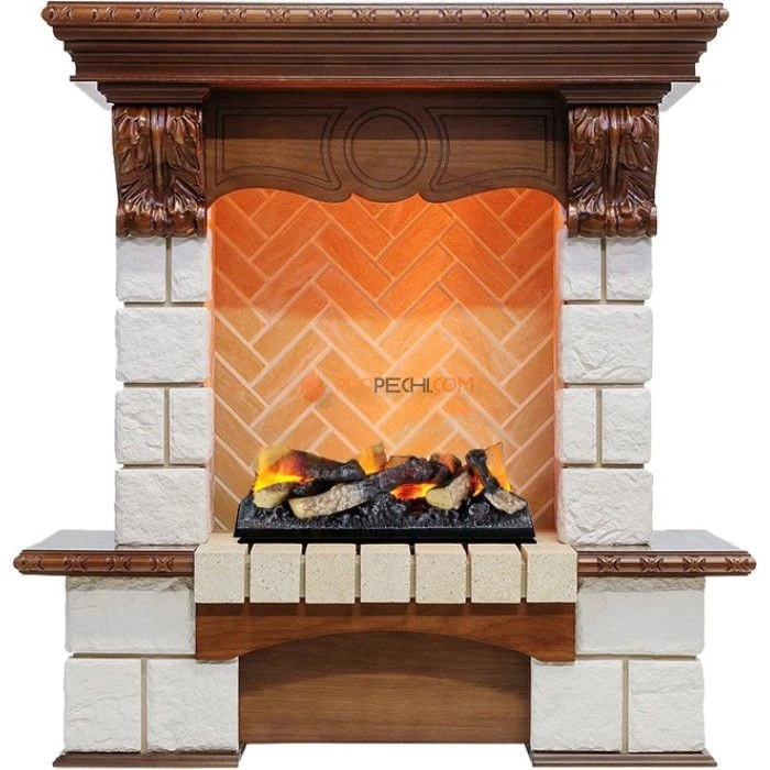 Каминокомплект Dimplex Pierre Luxe - Дуб / Шампань (Высота 975мм) с очагом Cassette 400 LNH-INT (с дровами)