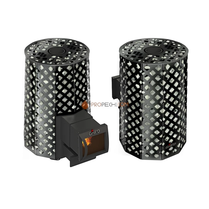 Дровяная банная печь Grill’D Violet Romb Long Pro (Камень колотый, 100 кг)