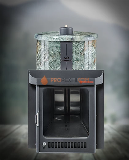 Банная печь Ферингер ПФ Оптима Жадеит перенесенный рисунок