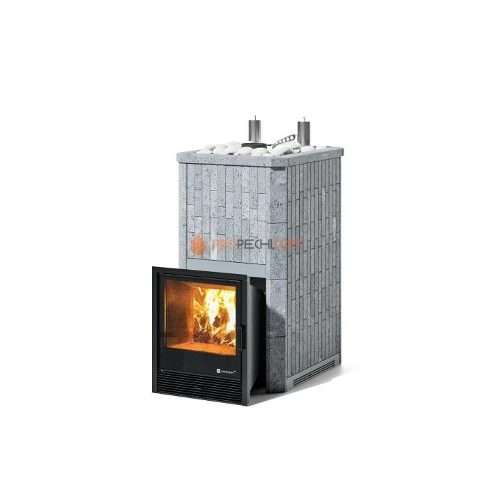 Дровяная печь для бани ИзиСтим Сочи К в полноценном наборном кожухе из талькохлорита