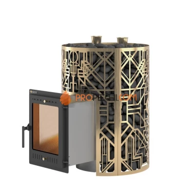 Дровяная печь для бани Эверест Steam Master GALAXY 30 INOX (320М) GOLD