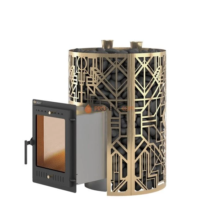 Дровяная печь для бани Эверест Steam Master GALAXY 30 INOX (320М) GOLD