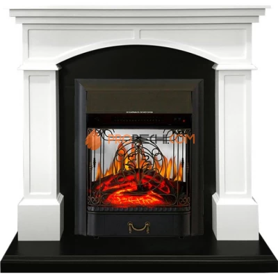 Каминокомплект Royal Flame Langford - Белый с черным с очагом Majestic FX M Black