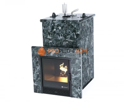 Печь для бани Изистим Сочи в полноценном кожухе Пироксенит