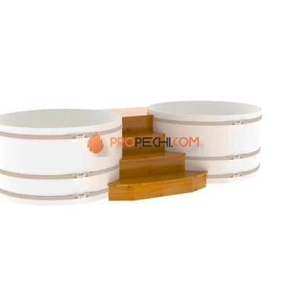 Подиум BentWood на 2 купели D 1,8 Рустик натуральный