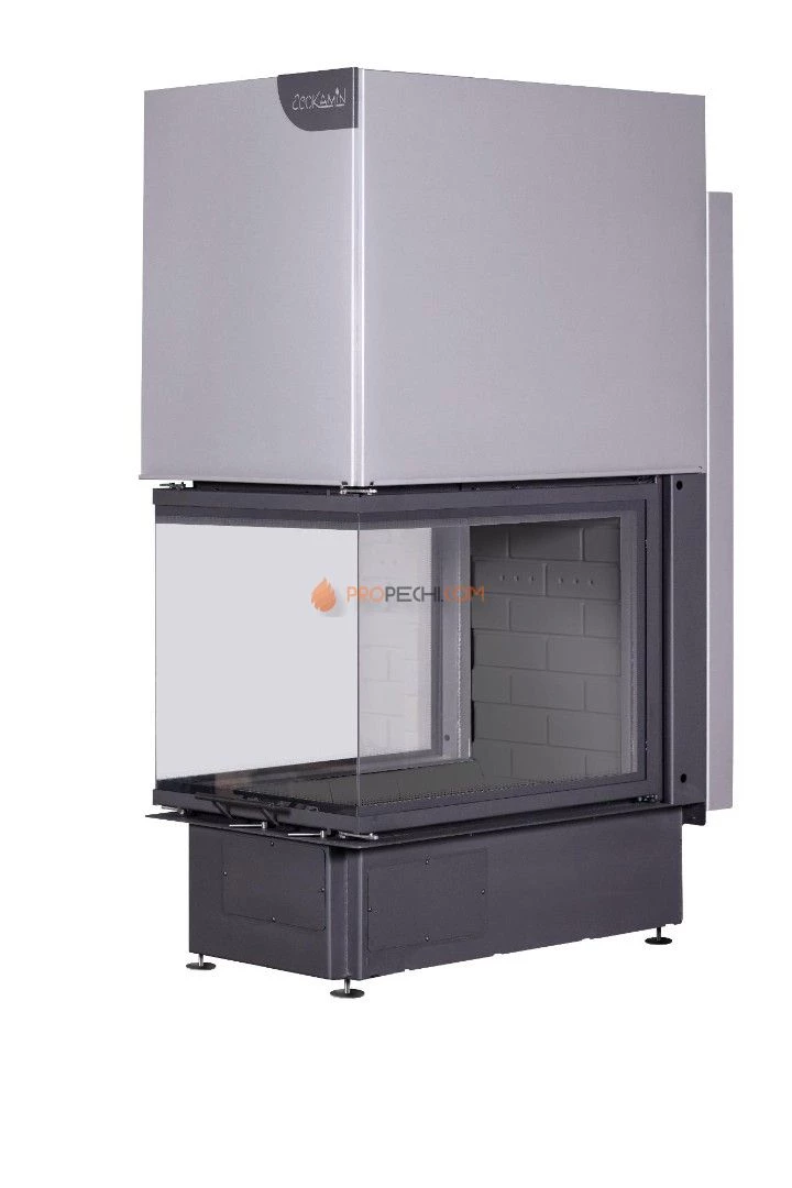 Дельта 700РВ три стекла, подовое горение, черный шамот