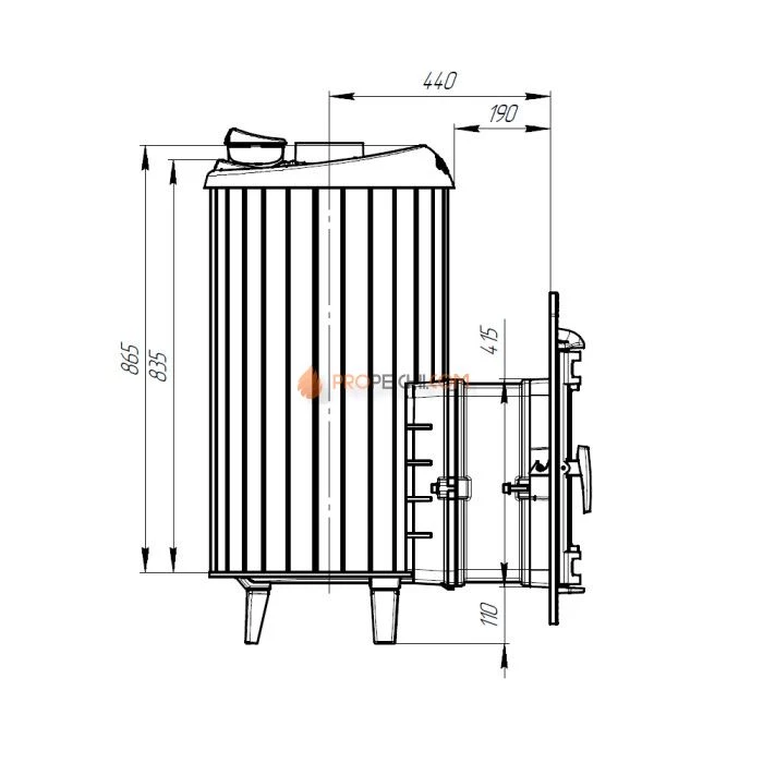 Чугунная печь для бани Атмосфера XL ламели Россо Леванто