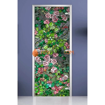 Стеклянная межкомнатная дверь DoorWood с фотопечатью Stained Glass-01, 2000х800 мм