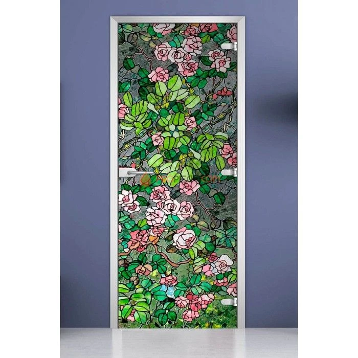 Стеклянная межкомнатная дверь DoorWood с фотопечатью Stained Glass-01, 2000х800 мм