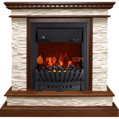 Каминокомплект Royal Flame Calgary - Дуб / Сланец бежевый с очагом Aspen Black