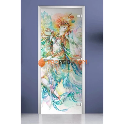 Стеклянная межкомнатная дверь DoorWood с фотопечатью Painting-08, 2000х800 мм
