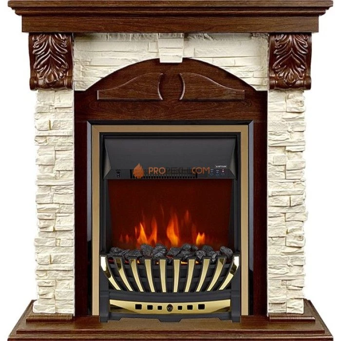 Каминокомплект Royal Flame Dublin (Разборный) - Орех каньон / Сланец с очагом Aspen Gold