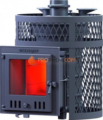 Чугунная банная печь Технолит Искандер Ураган ЗК 18М в сетке