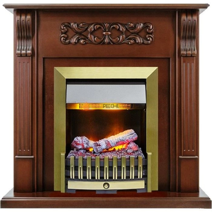 Каминокомплект Dimplex Venice - Махагон коричневый антик с очагом Danville Antique Brass FB2