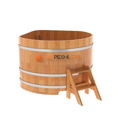 Купель BentWood угловая из сращенных ламелей натуральной лиственницы 1,37х1,37