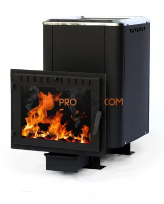 Чугунная банная печь "Сибирь-24" конвекционная с панорамной дверцей