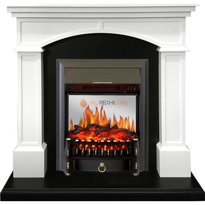 Каминокомплект Royal Flame Langford - Белый с черным с очагом Fobos FX M Black
