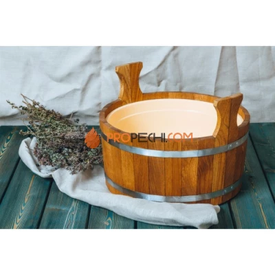 Шайка 12л. с пласт. вставкой Дуб