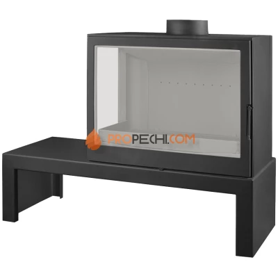 Печь-камин Liseo Castiron LCI 7 GFL Table, стекло слева