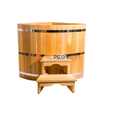 Купель угловая НКЗ из кедра, 120x110x110 см