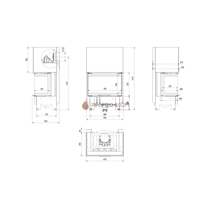 Каминная топка Kratki NBC 10 (800/400)