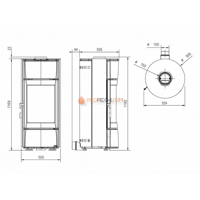 Печь-камин La Nordica Fortuna Steel Nero Antracite