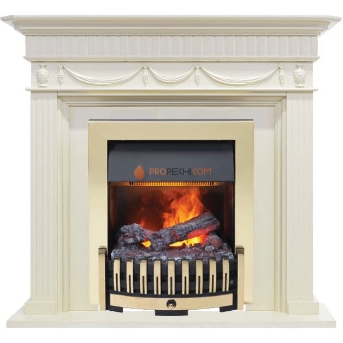 Каминокомплект Dimplex Corfu - Слоновая кость с очагом Danville Brass FB2