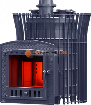 Чугунная банная печь Гефест Авангард Ураган ЗК 30 П2 сетка тюльпан