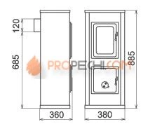 Печь-камин Thorma Verona, бежевая