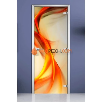 Стеклянная межкомнатная дверь DoorWood с фотопечатью Abstraction-16, 2000х700 мм