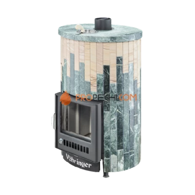 Дровяная печь для бани Ферингер Уют-25 до 25 м³ - Змеевик + Окаменевшее дерево