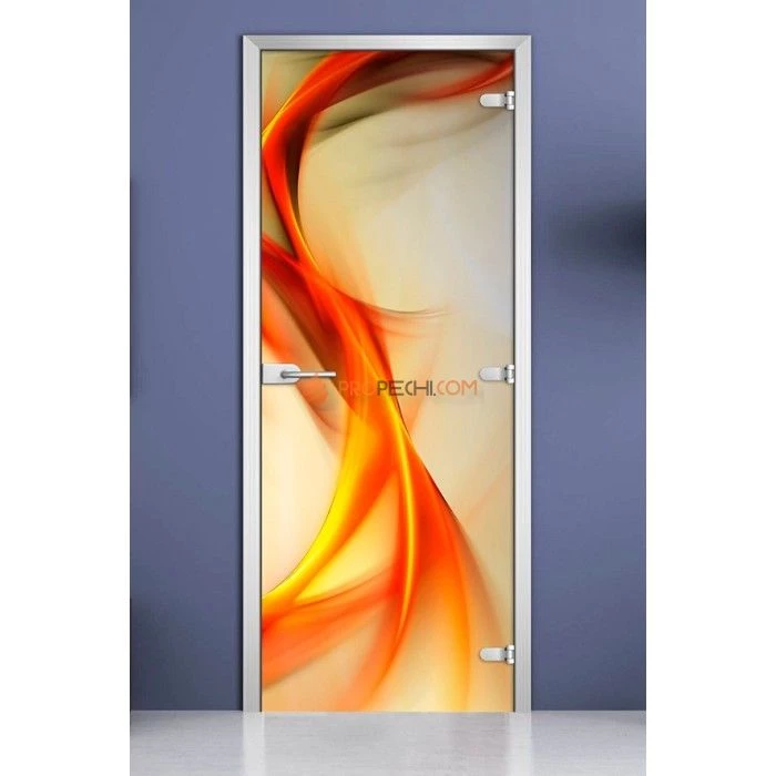 Стеклянная межкомнатная дверь DoorWood с фотопечатью Abstraction-16, 2000х700 мм