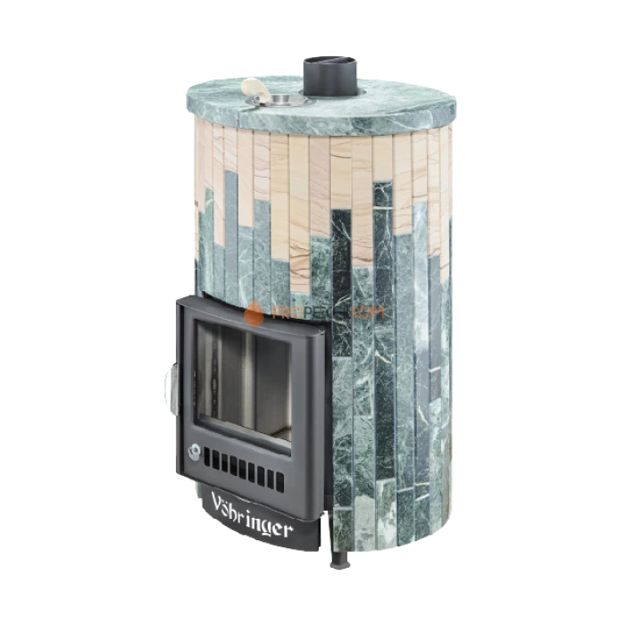 Дровяная печь для бани Ферингер Уют-25 до 25 м³ - Змеевик + Окаменевшее дерево