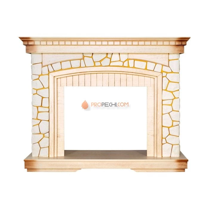 Каминокомплект Royal Flame Glasgow - Слоновая кость с патиной с очагом Jupiter FX New