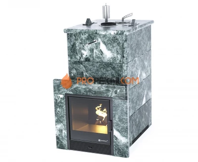 Печь для бани Изистим Геленджик в полноценном кожухе Змеевик