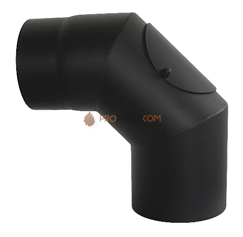Отвод черный КПД 90* d200 2 мм с ревизией