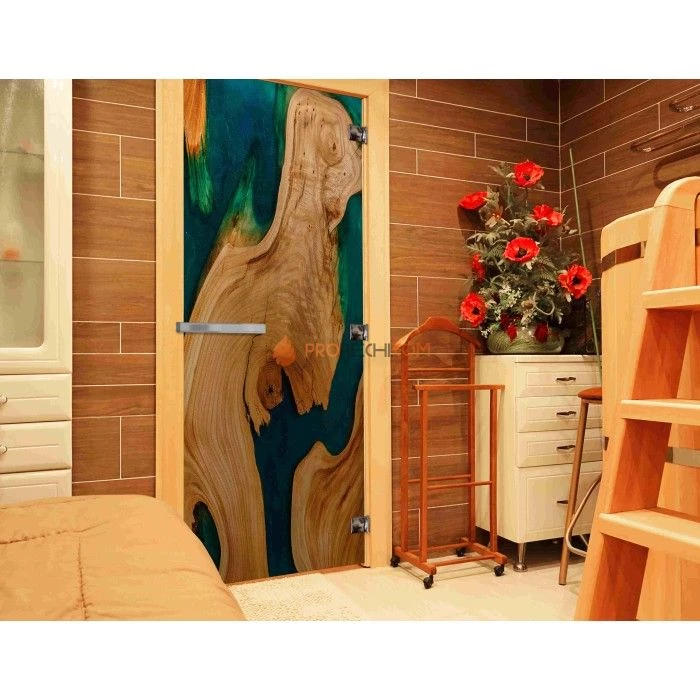 Дверь для бани DoorWood с фотопечатью (СЛЭБ-01), 1800x800 мм