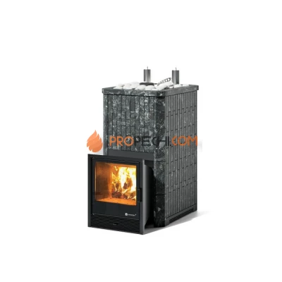 Дровяная печь для бани ИзиСтим Сочи К в полноценном наборном кожухе из пироксенита