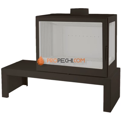 Печь-камин Liseo Castiron LCI 7 GFR Table, стекло справа