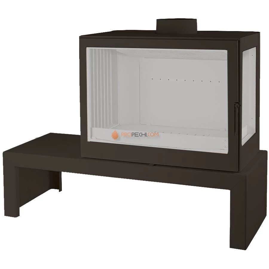 Печь-камин Liseo Castiron LCI 7 GFR Table, стекло справа