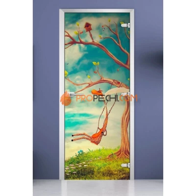 Стеклянная межкомнатная дверь DoorWood с фотопечатью Kids-14, 2000х700 мм