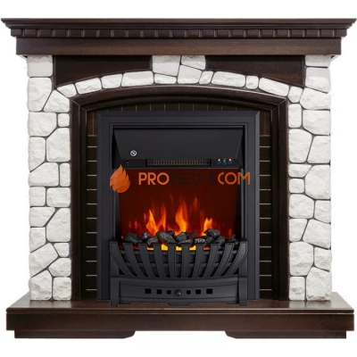 Каминокомплект Royal Flame Glasgow - Темный дуб / Белый с очагом Aspen Black