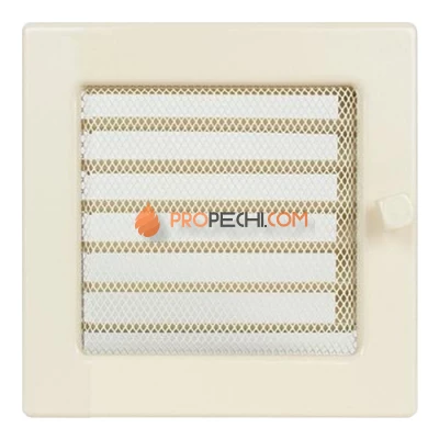 Вент.решетка 170х170 мм. кремовый с жалюзи