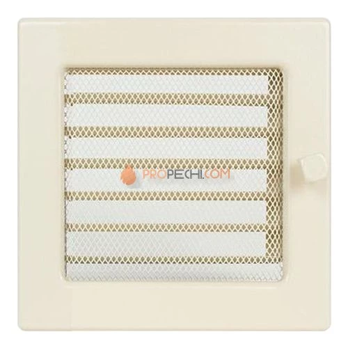 Вент.решетка 170х170 мм. кремовый с жалюзи