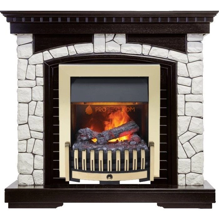 Каминокомплект Dimplex Glasgow - Венге / Белый с очагом Danville Brass FB2