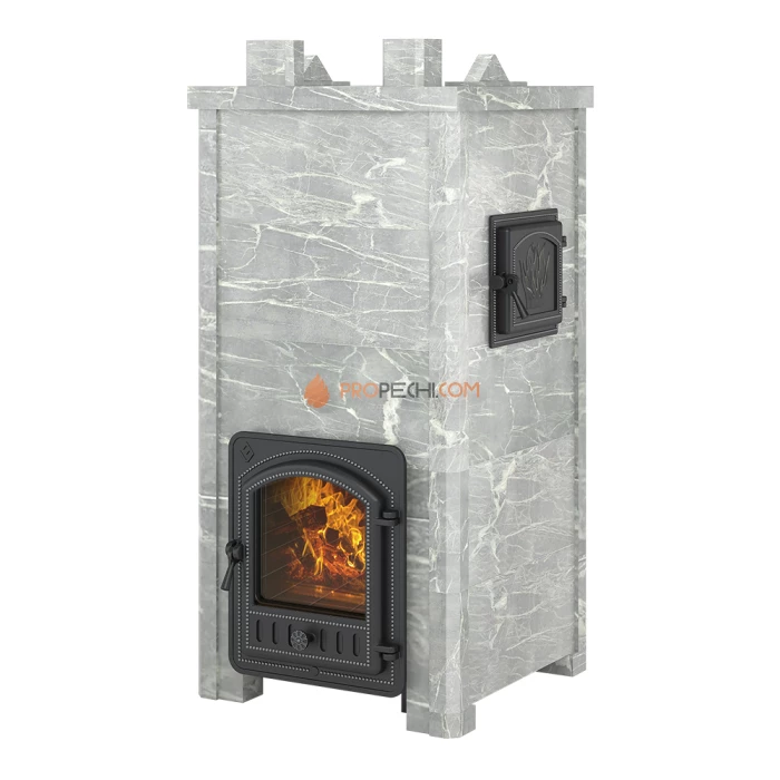 Печь для бани Эверест Легкий пар Профи каменка по-серому, Талькохлорит, S-50 мм Б/В