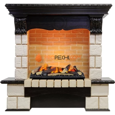 Каминокомплект Dimplex Pierre Luxe - Венге / Шампань (Высота 1035мм) с очагом Cassette 600 LNH-INT (с дровами)